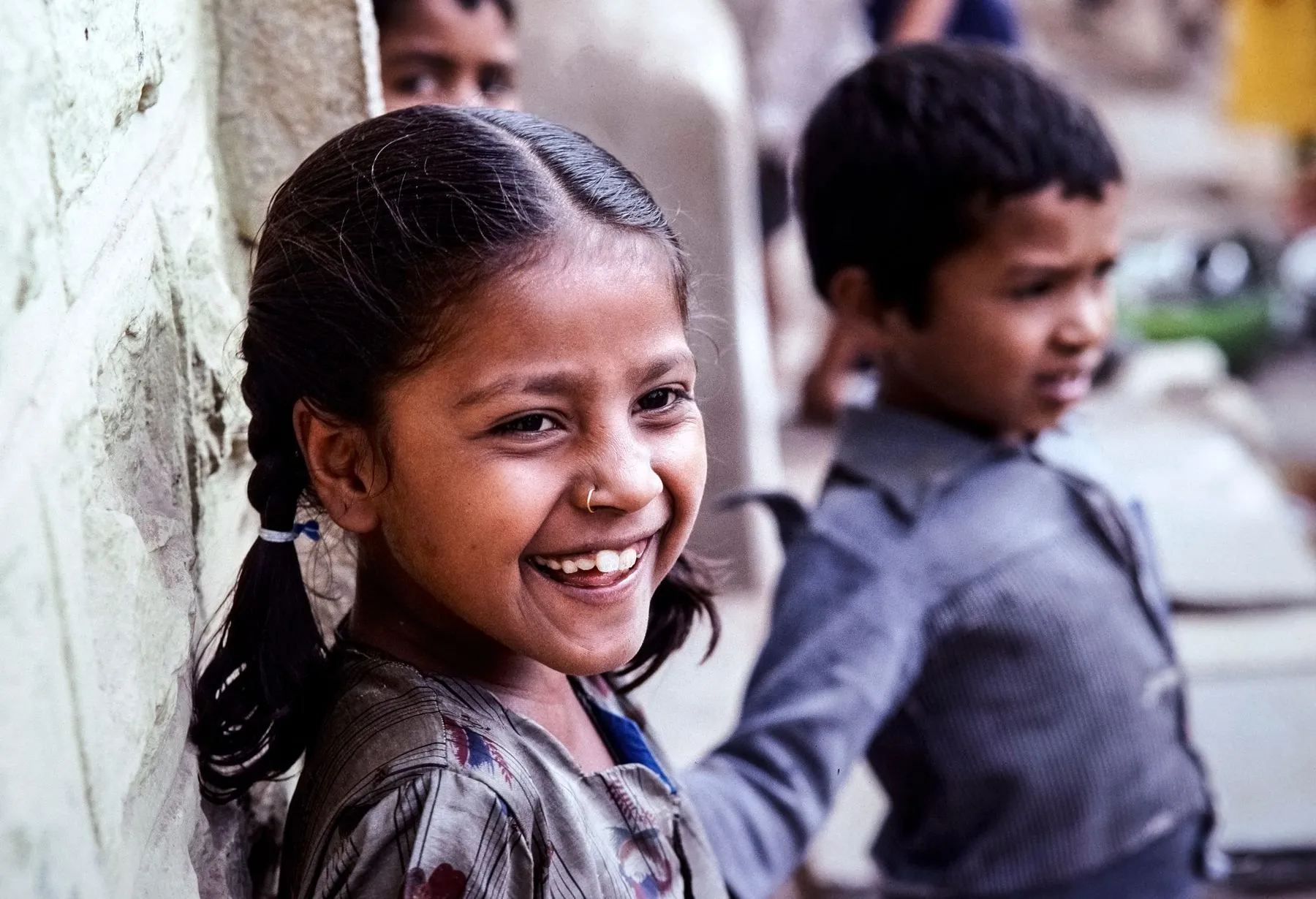 Smiling girl outdoors